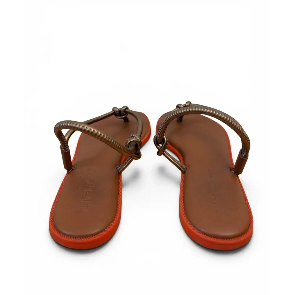 Havaianas Una Acai Cord Strap Slingback Sandals Beach Bronze Orange Sole Sz 9